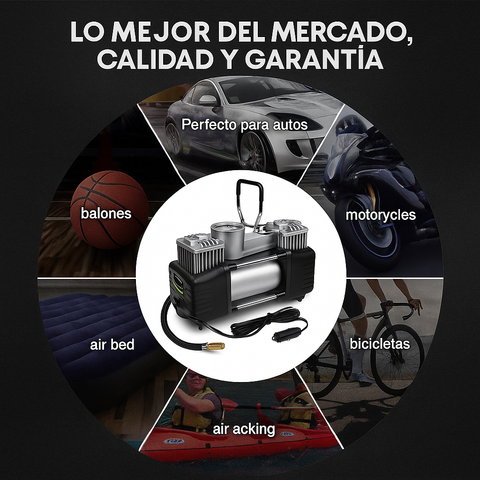 EXCLUSIVO Compresor portátil, Aire al Instante